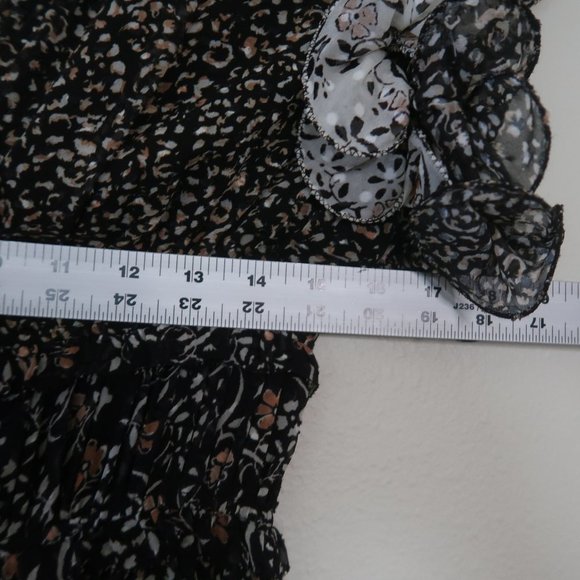 Ulla Johnson Ivy Silk Ruffle Sleeve Floral V-Neck Mini Dress - Picture 9 of 11